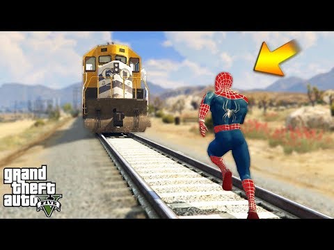 ადამიანი ობობა vs მატარებელი GTA 5 ქართულად / Spider Man vs Train gta 5 qartulad